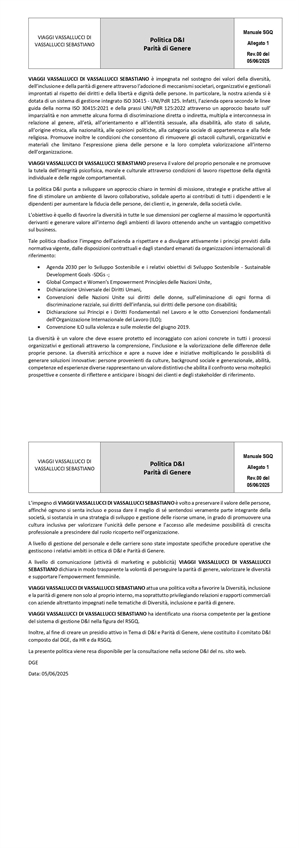 CERTIFICATO PARITA' DI GENERE 